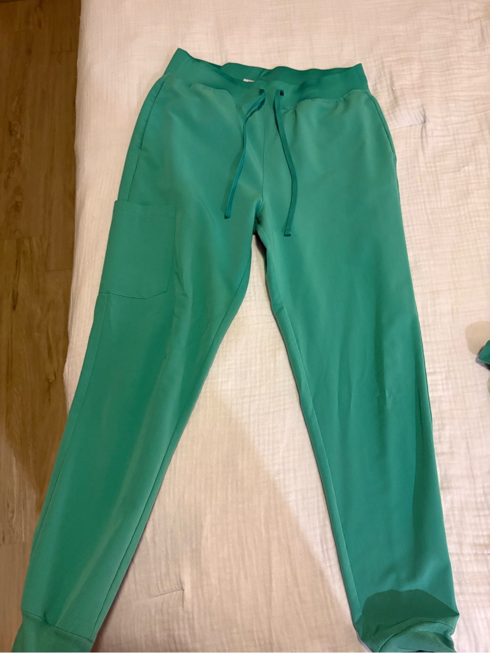 Green Women's Track Joggers - Casual Drawstring Pants - Picture 2 of 4